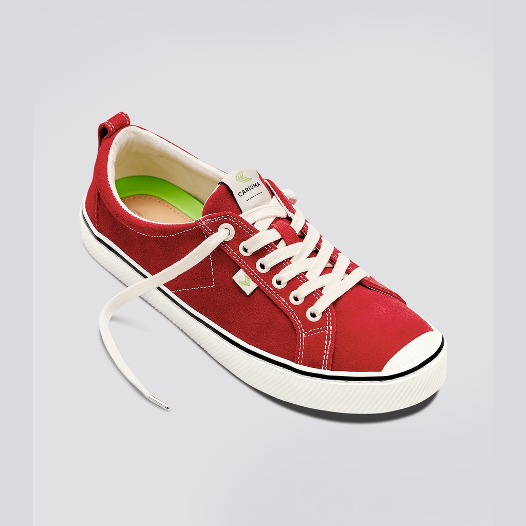 OCA LOW Cariuma Low Top Daim Rouge Homme | YYY-7660083